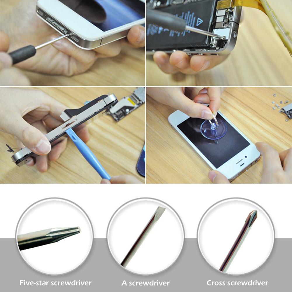 Professional 11 in 1 Cell Phones Opening Pry Repair Tool Kits Smartphone Screwdrivers Tool Set For iPhone Samsung HTC Moto Sony