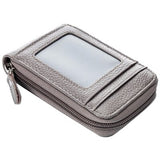 Men Genuine Leather Wallet Credit Card Holder Rfid Blocking Zipper Pocket New Carteira Business Card Holder Tarjetero Clutch Bag