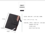Men's Wallet Leather Short Carteira Vertical Locomotive British Casual Multi-function Card Bag Zipper Buckle Triangle Folding