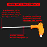 T Handle allen Hex Key Wrench Spanner 2.5/3/4/5/6/8mm High-carbon Steel Inner Hexagon Wrench Hand Tool