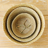 Rattan Folding Basket Seaweed Wicker Baskets Dirty Laundry Storage Basket Home Storage Simple Decoration Organizer Garden Pot