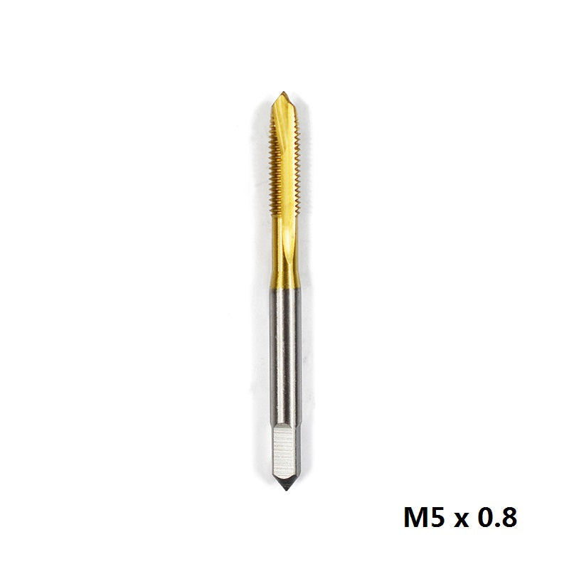 1pc M2/M2.5/M3/M3.5/M4/M5/M6 Titanium Coated Hand Tap HSS Metric Straight Flute Thread Screw Tap