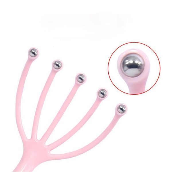 Five Finger Relax Massager Head Hair Held SPA Scalp Neck Stress Release Head Physician Steel Ball Massage Relaxation 1Pc