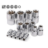 1/4" 3/8" 1/2 E-Socket Sockets Set Adapter Torx Star Bit Repair Hand Tools Head for Torque Spanner Ratchet Socket Wrench