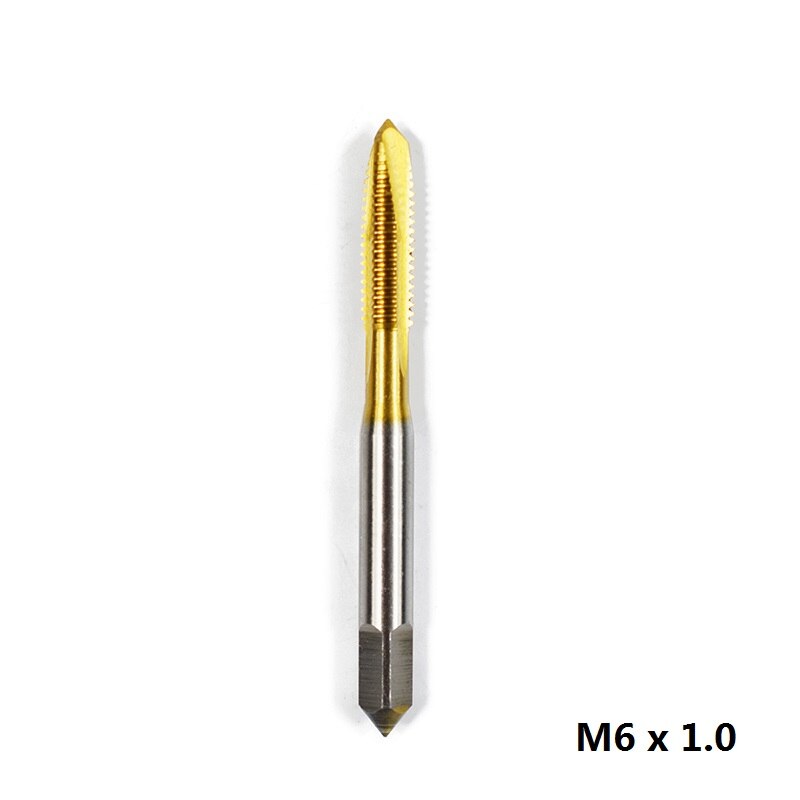 1pc M2/M2.5/M3/M3.5/M4/M5/M6 Titanium Coated Hand Tap HSS Metric Straight Flute Thread Screw Tap