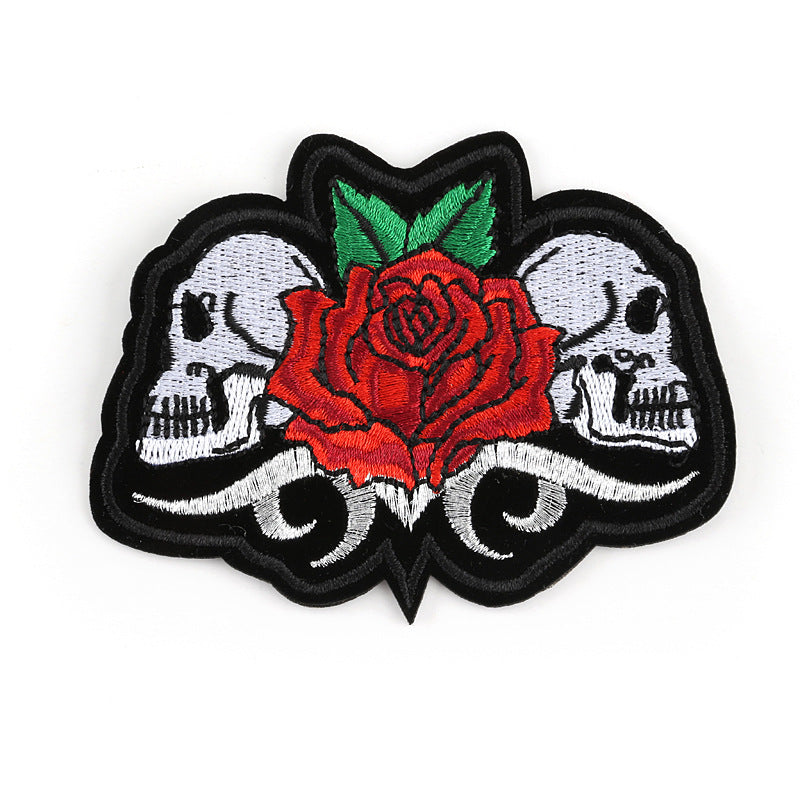 16 Pcs Mixed Iron On and Sew-On Patches For Clothing Embroidery Patch Skull Fabric Badge Stickers For Clothes Jeans Decoration