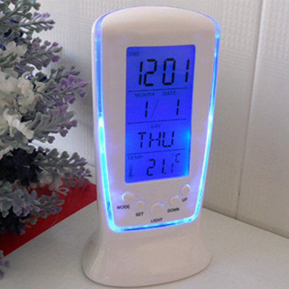 LED Digital Alarm Clock With Blue Backlight LCD Display Calendar Thermometer Desk Clock Reloj Despertador Electronic Watch