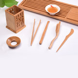 6 Pcs/set Handmade Kung Fu Tea Sets Vintage Puer Knife Spoon Tea Tools Set Tea Ceremony Utensils Chinese Bamboo Clip Strainer