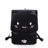 Women's Backpack Cute Cat Canvas Laptop Backpacks  School Bags for Teenage Girls Black Printing Rucksack Women Mochilas Mujer