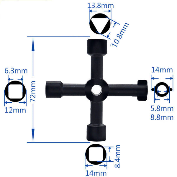 Multifunction 4 Ways Universal Triangle Wrench Key Plumber Keys Triangle For Gas Electric Meter Cabinets Bleed Radiators