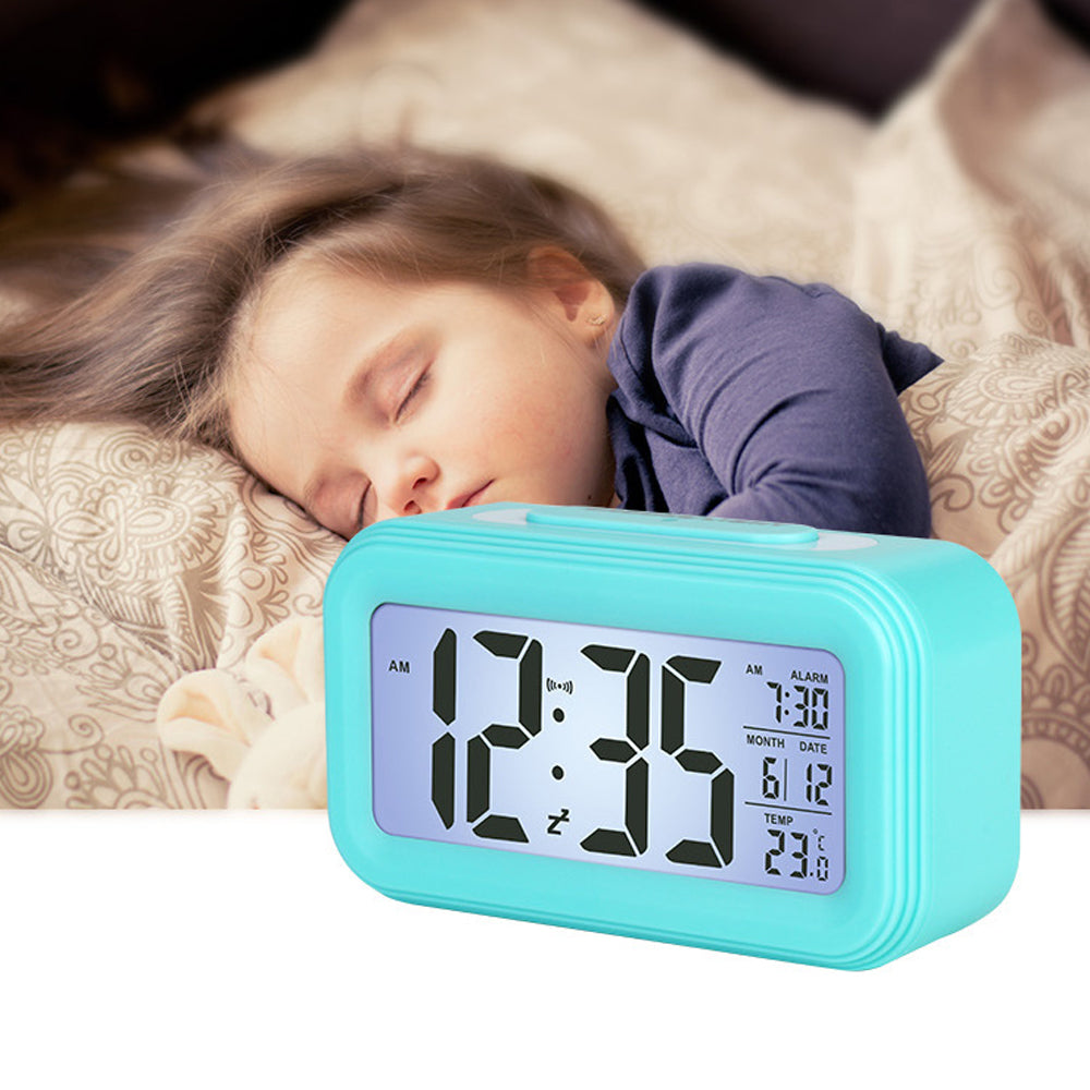 LED Digital Alarm Clock Electronic Smart Clocks Temperature & Calendar Snooze Function Alarm Clock Home Table Backlight Display