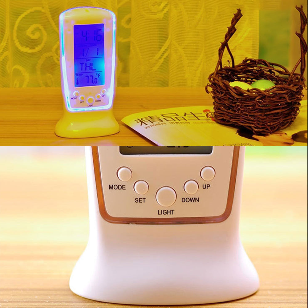 LED Digital Alarm Clock With Blue Backlight LCD Display Calendar Thermometer Desk Clock Reloj Despertador Electronic Watch