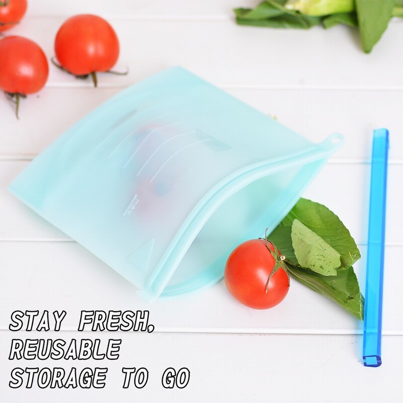 Reusable Silicone Vacuum Seal Food Fresh Bag Fruit Meat Milk Storage Containers Refrigerator Bag Kitchen Organizer Secondary image