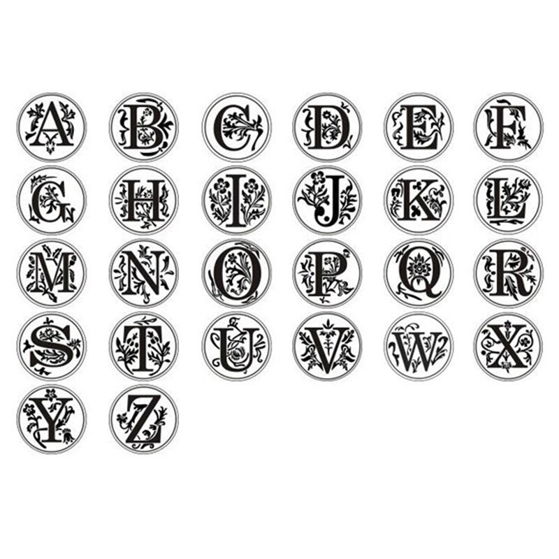 Retro Wood Stamp Classic 26 Letter A-Z Alphabet Initial Sealing Wax Seal Stamp Ancient Seal Post Decorative Antique Stamp Gifts