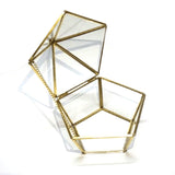 Nordic Geometric Transparent Glass Flower Room Glass Ring Box Wedding Ring Jewelry Box Glass Cover Innovative Home Decor
