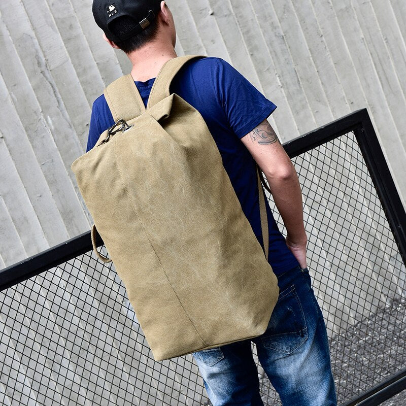 big shoulder bags for men travel Large Capacity Rucksack Man Travel Bag Mountaineering Backpack Male Luggage Canvas Bucket Shoulder Bags for Boys Men Backpacks – CIFbuy.com
