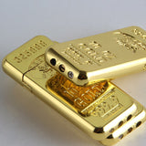 New Cigarette Lighters Gold Bar Shape Butane Gas Lighters Grinding Wheel Metal Kerosene Lighter Accessories Gadgets For Men Gift