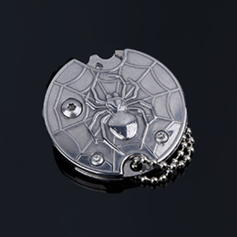 Mini Pocket Knives Outdoor Self-defense EDC Tools Coin Round Steel Folding Blade Knife Portable Gadget KeyRing Pendant Hand Tool