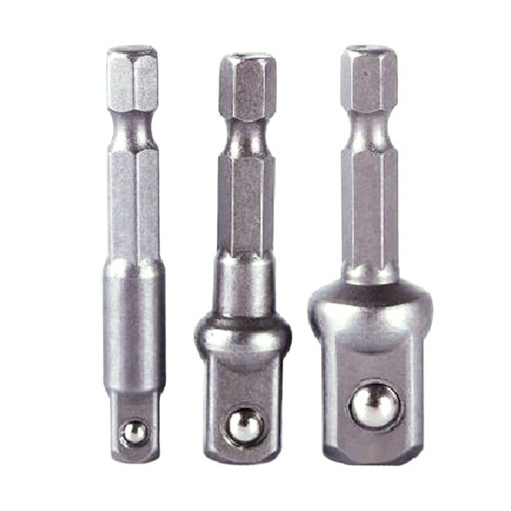 3 PCS Hex Shank Wrench Drive Power Drill Socket Drill Adapter Socket Extension Bit Adaptor Set 1/4 3/8 1/2 screwdriver tools