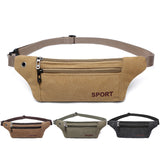 Vintage Men Casual Durable Fanny Waist Pack Male Waist Bags Belt Canvas New Hip Bum Military Bag Pouch Three Zipper Pocket
