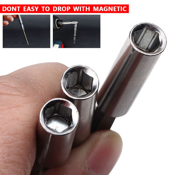 Extensions Quick Change Extension Bit Set 1/4" Hex Rod Shank Long Handle Screwdriver Tip Holder Hand Tool