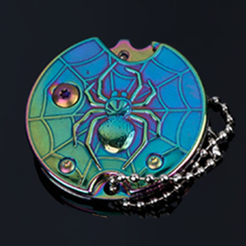 Mini Pocket Knives Outdoor Self-defense EDC Tools Coin Round Steel Folding Blade Knife Portable Gadget KeyRing Pendant Hand Tool