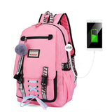 Nylon Women School Backpacks Anti Theft USB Charge Backpack Waterproof Bagpack School Bags for Teenage Girls Travel Bag