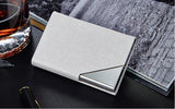 Business ID Credit Card Holder For Women Men Fashion Brand Metal Aluminum Card Wallet Case PU Leather Tarjetero Porte Carte