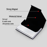 Business ID Credit Card Holder For Women Men Fashion Brand Metal Aluminum Card Wallet Case PU Leather Tarjetero Porte Carte