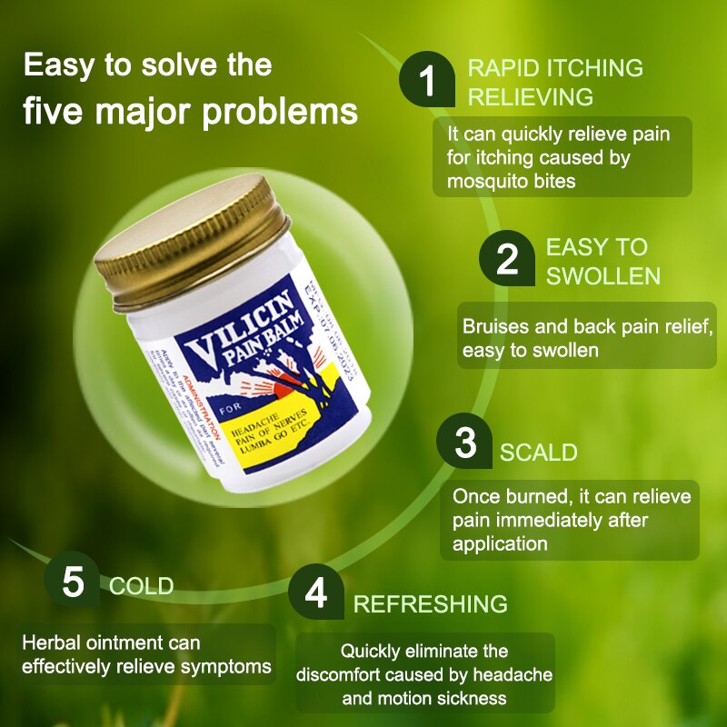 1 Pc Pain Balm for Headache Motion Itching Muscle Rub Aches Cooling Oil Refresh Cold Pain Relieving Cream P0041 Main image