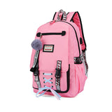 Nylon Women School Backpacks Anti Theft USB Charge Backpack Waterproof Bagpack School Bags for Teenage Girls Travel Bag