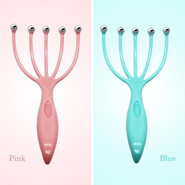 Five Finger Relax Massager Head Hair Held SPA Scalp Neck Stress Release Head Physician Steel Ball Massage Relaxation 1Pc