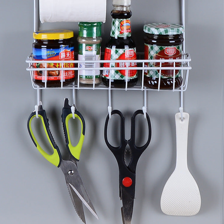 Kitchen multi-functional refrigerator hanger storage shelf for plastic wrap refrigerator side wall kitchen organizers Secondary image