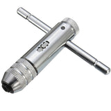 1 pc Adjustable 3-8mm T-Handle Ratchet Tap Wrench with M3-M8 Machine Screw Thread Metric Plug Tap Machinist Tool