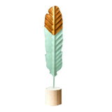 Nordic Modern Ornaments Metal Wooden Craft Feather Modeling Pen Sculpture Living Room Miniature Home Decoration Accessories
