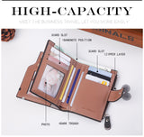 Men's Wallet Leather Short Carteira Vertical Locomotive British Casual Multi-function Card Bag Zipper Buckle Triangle Folding