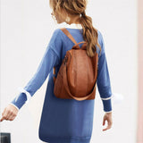 Women's Leather Backpack Large Capacity School Bag For Teenager Girls Travel Bags Anti Theft Backpack Mochila Feminina Bolsa