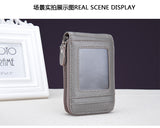 Men Genuine Leather Wallet Credit Card Holder Rfid Blocking Zipper Pocket New Carteira Business Card Holder Tarjetero Clutch Bag