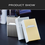 Anpro 2-in-1 Cigarette Case Box USB Rechargeable Lighter for Smoking Flameless Aluminum Alloy Windproof Lighter