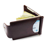 RFID Card Holder Wallet Men Short Money Clip Wallet Metal Leather Slim Male Card Organizer Minimalist Carteras Hombre Tarjetero