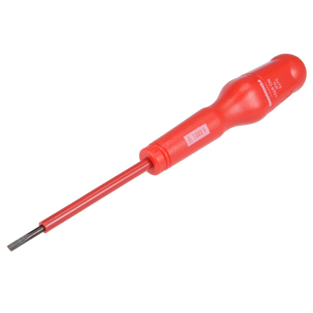 Hot Sale 1000v Slotted Insulated Magnetic Electrical Screwdriver 3 x 75mm for Professional in DIY Hand-making Automotive Main image