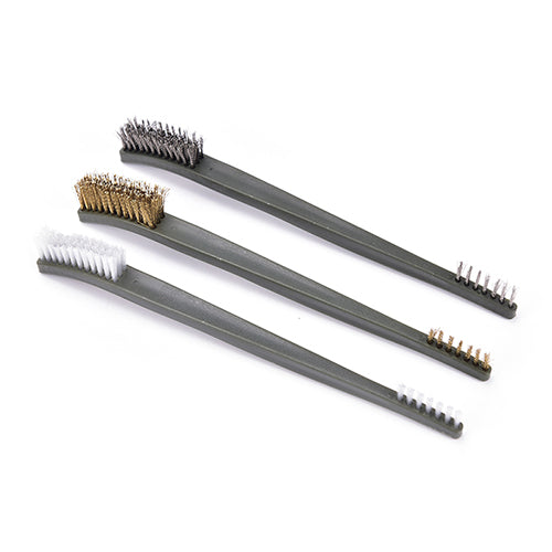 3pcs 17cm Steel / Nylon / Brass Brush + 4pcs Nylon Pick Set Suitable for Cleaning Paint / Rust / Dirt