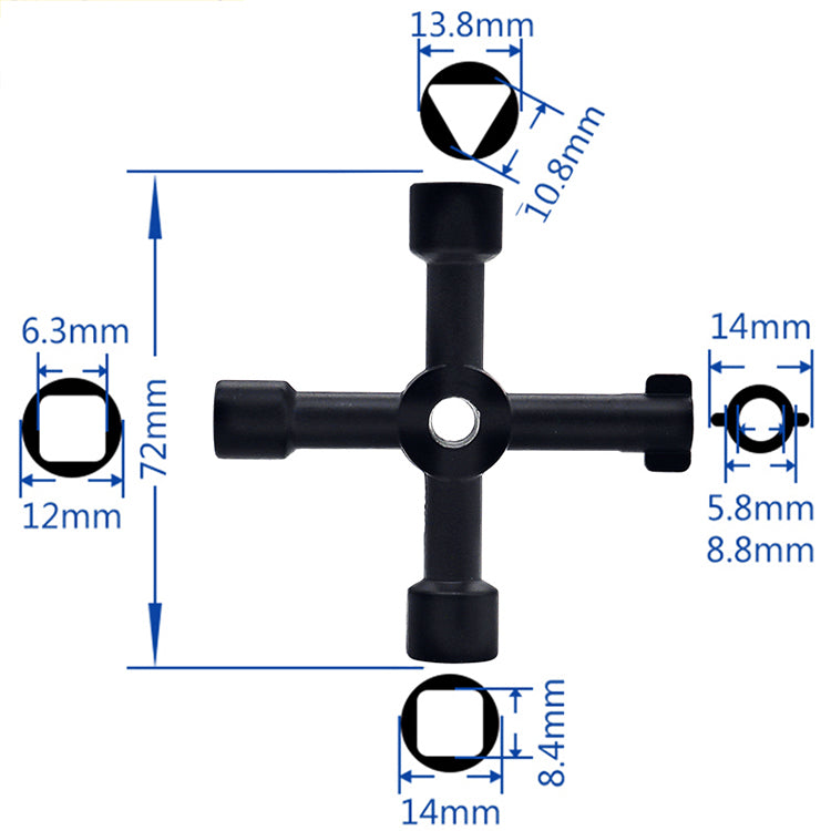 Multifunction 4 Ways Universal Triangle Wrench Key Plumber Keys Triangle For Gas Electric Meter Cabinets Bleed Radiators
