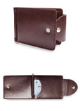 RFID Card Holder Wallet Men Short Money Clip Wallet Metal Leather Slim Male Card Organizer Minimalist Carteras Hombre Tarjetero