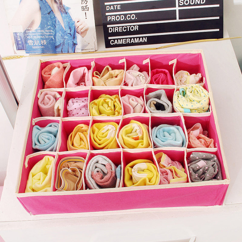 4pcs Multi-size Bra Underwear Organizer Foldable Home Storage Box Non-woven Wardrobe Drawer Closet Organizer For Scarfs Socks