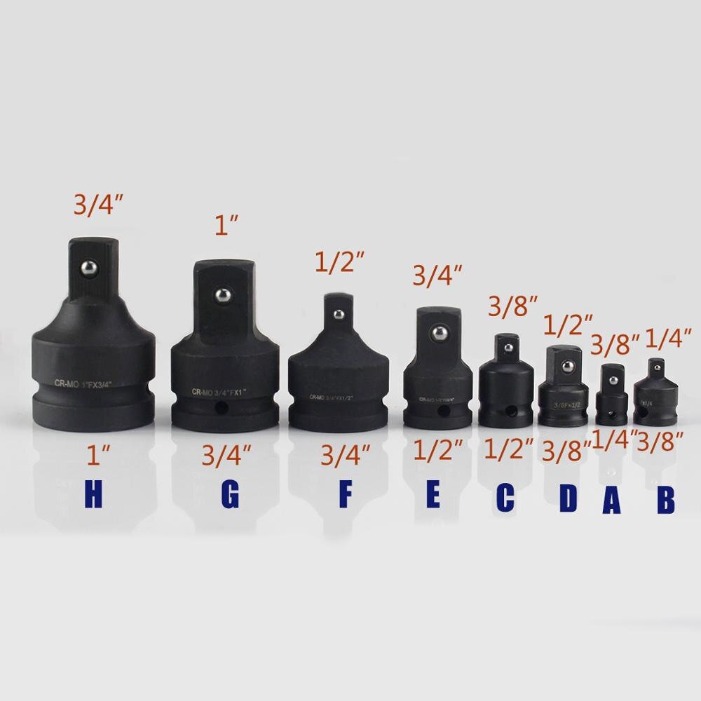 Pneumatic Socket Ratchet Converter Adapter Reducer 1/2 to 3/8 3/8 to 1/4 3/4 to 3/8 3/8 to 1/2 Car Bicycle Garage Repair Tools Main image