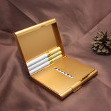 20 Sticks Fashion Double Layer Tobacco Smoking Pipe Creative Personality Cigaret Case Metal Cigarette Box Gifts Cigarette Holder