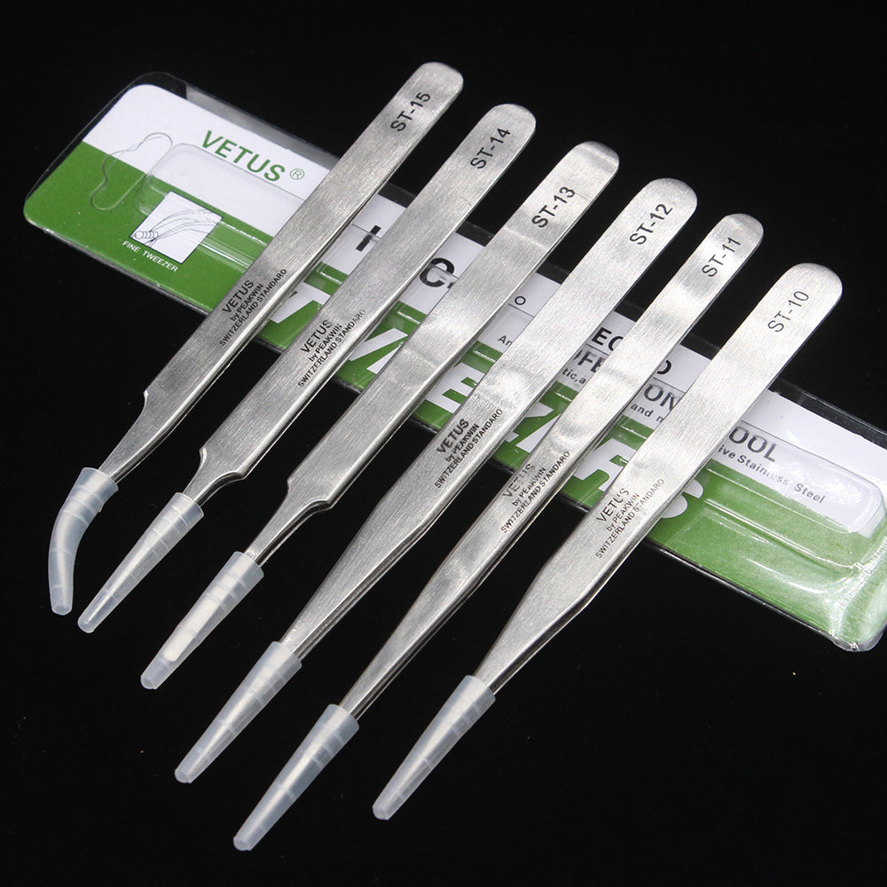1PCS VETUS ST10-ST15 anti-static tainless Steel Tweezers Set Maintenance Tools Kits