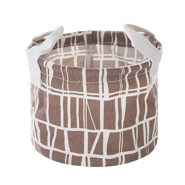 Desktop Storage Basket Cute Printing Waterproof Organizer Cotton Linen Sundries Storage Box Cabinet Underwear Storage Bag