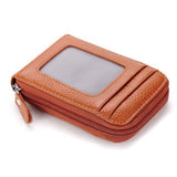 Men Genuine Leather Wallet Credit Card Holder Rfid Blocking Zipper Pocket New Carteira Business Card Holder Tarjetero Clutch Bag